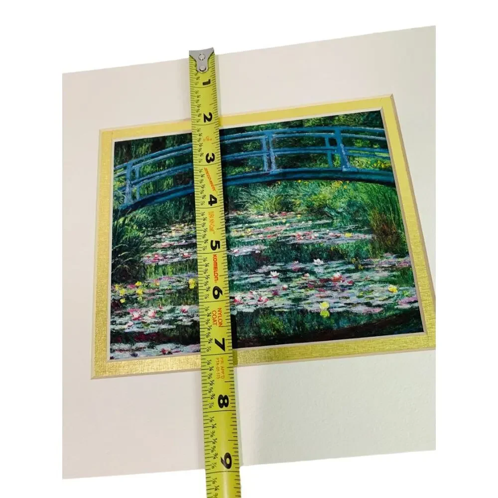 1999 Claude Monet Print Matted in Greeting Card The Japanese Footbridge